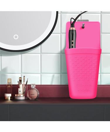 Silicone Holder for Curling & Flat Irons | Heat Resistant Pouch Organizer | Hot Pink | Hair Tool Accessory with Stainless Steel Hook - Buy Online on GoSupps.com