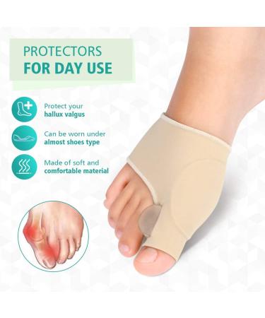 VINGVO Gel Bunion Corrector Toe Straightener - 1 Pair Set for Hallux Valgus Pain Relief - Silicone Separators & Pad - Fleshcolor - Buy Online on GoSupps.com