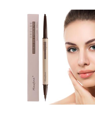 Eyebrow | Brow Enhancing - Sweat-Proof Waterproof Professional Dual-Ends Eyebrow Pencil with Fine Tip Shakven 03# Gray Black