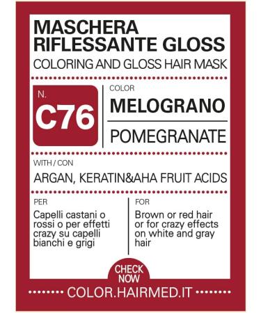  HAIRMED HAIRMED - Care and Color - Reflexive Hair Mask - Ammonia-Free Color Bath - Gloss C76 - Pomegranate - 40 ml - Buy Online on GoSupps.com