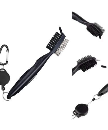 SHENGQIDZ Golf Club Brush - Groove Cleaner with Retractable Zip-line and Carabiner | 1 Pack Black - Buy Online on GoSupps.com