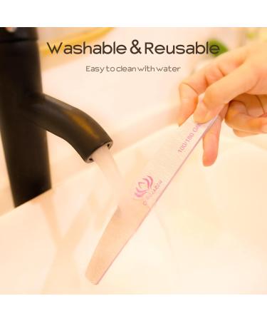 Capularsh Professional 100/180 Grit Nail File for Acrylic Nails - 30 Pcs Double Sided Emery Boards for Manicure - Durable & Washable - Ideal for Home & Salon Use - Buy Online on GoSupps.com