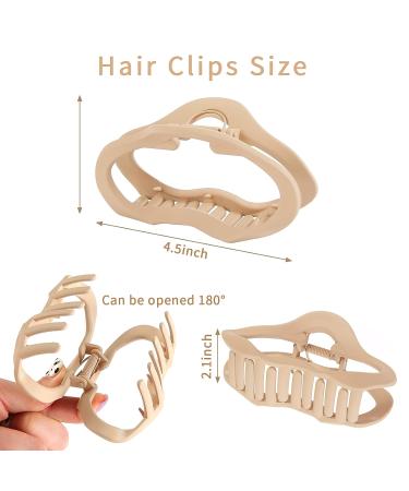 6PCS Large Jumbo Hair Claw Clips for Thick and Thin Hair | Strong Hold Matte Jaw Clips for Women | Non-Slip Neutral Design in Brown Color - Buy Online on GoSupps.com
