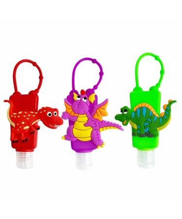 VHOPMORE 6Pcs Kids Travel Hand Sanitizer Bottles with Keychain Holder - Dinosaur Design, 30ml Leak Proof Refillable Containers - Buy Online on GoSupps.com