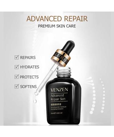 VENZEN Natural Organic Advanced Repair Skin Hyaluronic Solution 30ml | Hydrating Nicotinamide & Oligopeptide - International Shipping Available - Buy Online on GoSupps.com