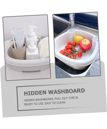 IWOWHERO 1 Set wash basin washboard for kids laundry washing board washing up basin suitcase hand wash baby Grey 30x29cm - Buy Online on GoSupps.com