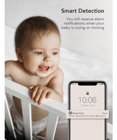 Nooie Baby Monitor Camera | 1080p HD Indoor WLAN Monitor with App SD Card Alexa Compatibility & Motion Detection - Buy Online on GoSupps.com