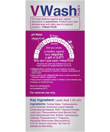 VWash Plus Intimate Wash with Sea Buckthorn & Tea Tree Oil - 100ml | Gentle & Soothing | International Shipping - Buy Online on GoSupps.com