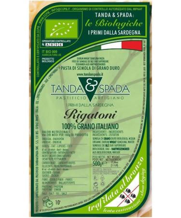 TANDA SPADA RIGATONI Sardi Italiaanse organic pasta 500 g TANDA & SWORD - Buy Online on GoSupps.com