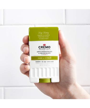 Cremo Anti-Perspirant & Deodorant No. 02 Sage & Citrus - 2.65 oz | Long-Lasting Protection - Buy Online on GoSupps.com
