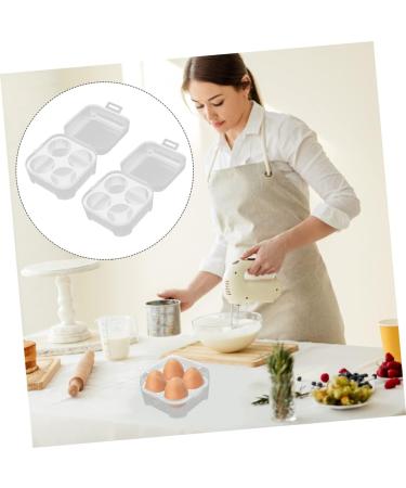 Uonlytech Clear Plastic Tray 2pcs Box 4 Grid Egg Storage Box Clear Plastic Containers Egg Keeper Egg Case Egg Box re-usable - Buy Online on GoSupps.com