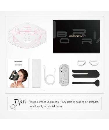 IBORRIA Red Light Therapy for Face Led Face Mask Light Therapy Infrared Red Light Therapy Mask Advanced Anti-Aging Wrinkle Acne Removal Skin Care Device for All Skin Types at Home (White) - Buy Online on GoSupps.com
