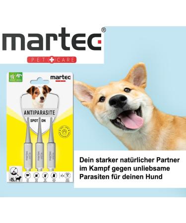 Martec Pet Care Spot On for Dogs (1-15 kg) - Plant-Based Flea Tick & Lice Treatment for 18 Weeks - Buy Online on GoSupps.com