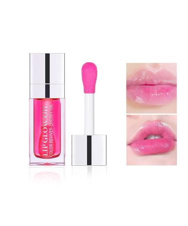 Melemando Hydrating Lip Glow Oil 5 Colors Moisturizing Lip Oil Gloss Not Greasy Transparent Plumping Lip Gloss Nourishing Repairing Lip Oil Tinted for Lip Care and Dry Lips (Colors 07)