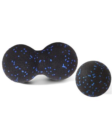 Fascia training set Klein Faszien role fascia ball set (single ball + double ball) massage ball fascia ball trigger point release lacrosse ball for spine neck blue