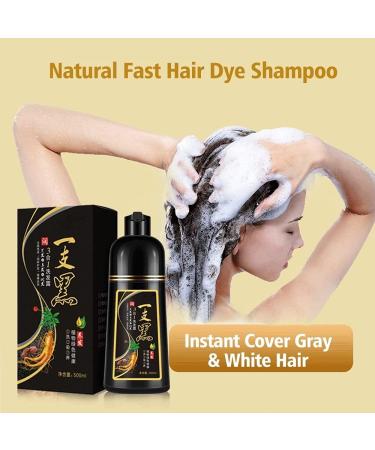 Black Hair Shampoo Hair Color Shampoo Shampoo For Black Hair Hair Dye Natural Blackening Shampoo Permanent Shampoo For Black Hair(500ml) - Buy Online on GoSupps.com