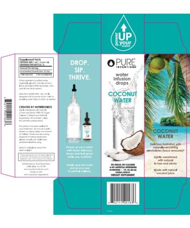 Pure Hydration Coconut Water Drops - 30 Servings, 1oz (Packaging May Vary) - Buy Online on GoSupps.com