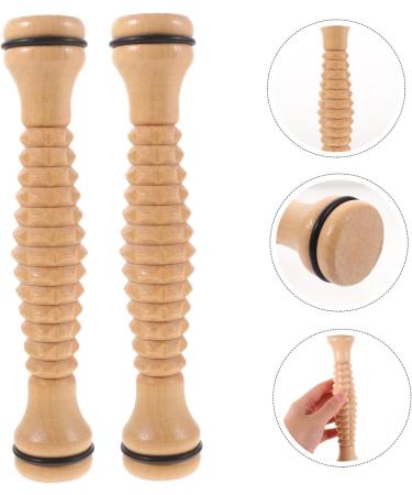 Fomiyes 2-in-1 Wooden Roll Massage and Muscle Relief Roller - Portable Foot & Shoulder Massager for Ultimate Relaxation - Buy Online on GoSupps.com
