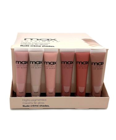 MAX Makeup Cherimoya Lip Polish - 6-Pack Nude Gloss Shades | Long-Lasting & Hydrating - Buy Online on GoSupps.com