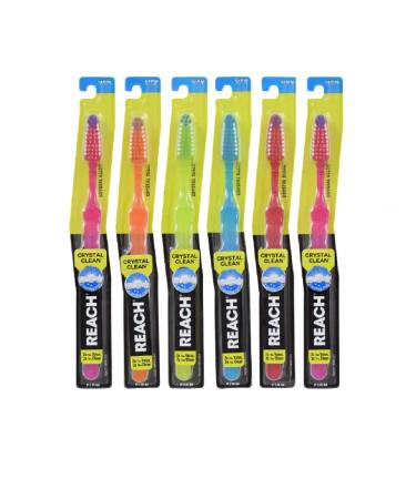 Reach Crystal Clean Firm Adult Toothbrush  1 Each  Colors May Vary  6 Piece 6 Count (Pack of 1)