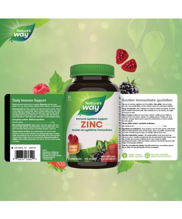 Nature's Way Zinc Gummies - Immune System Support Mineral Supplement Maintain Healthy Bones Hair Skin and Nails - Vegetarian Gummies for Kids 4+ and Adults - Mixed Berry Flavour 60 Gummies - Buy Online on GoSupps.com