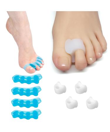 Toe Separators: Correcting Bunions and Restoring Toes to Their Original Shape (for Men and Women Toe Spacers Bunion Corrector) - (4+4)