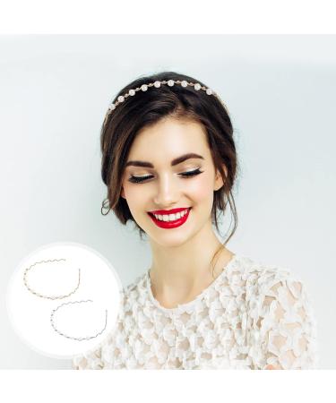 Lurrose Pearl Crystal Headband - Elegant Wedding & Party Hair Accessories (Silver & Gold) | 2 Pieces - International Shipping Available - Buy Online on GoSupps.com