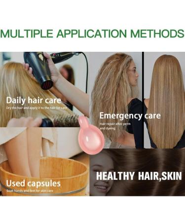 Vitamin E Hair Oils Capsules - Split Ends Treatment Serum Repair Essence for Dry & Damaged Hair - 60PCS Pink | Healthier Smooth Silky Thicker Growth - Buy Online on GoSupps.com