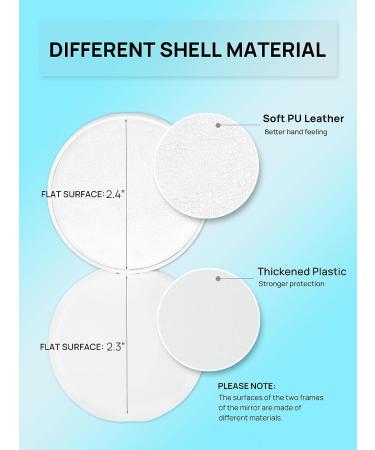 Getinbulk Compact Mirror Bulk - Double-Sided 1X/3X Magnifying PU Leather Makeup Mirror - White, 2.7 inches - Buy Online on GoSupps.com