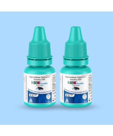 I-Dew Soothe Daytime Eye Drops for Dry Eyes Hypromellose Eye Drops for Contact Lens Users and Red Eyes Soothes and Hydrates Dry Eye Long-Lasting Relief 2 x 10ml Duo Pack 10 ml (Pack of 2) - Buy Online on GoSupps.com