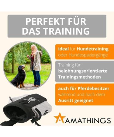 Amathing Dog Training Feed Bag - 60 Feces & Treats | 15x14 cm Black Clip & Stretch Opening - Buy Online on GoSupps.com