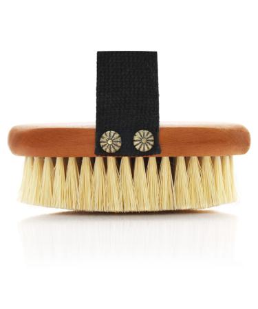ICANdOIT-High Strength Dry Body Brush for Skin Natural Bristle Exfoliating Massage Brush for Cellulite and Lymphatic Stiff Tampico Improve Circulation Stop Ingrown Hairs Reduce Acne Soften Skin Stiff Tampico Fiber-High S...