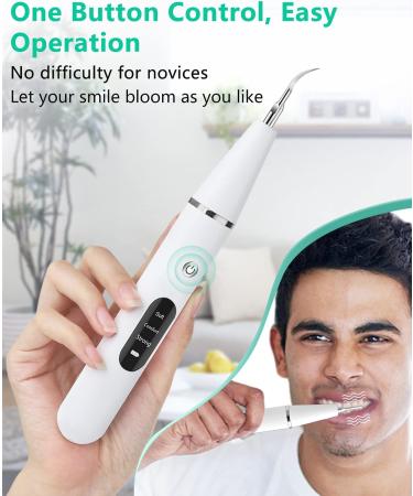 Ultrasonic Tooth Cleaner - Plaque Remover with LED and 3 Modes - Safe Dental Stain & Tartar Removal - Buy Online on GoSupps.com