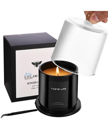 Scented Candles Soy Candles for Home Scented Lavender Vanilla Candles - Aromatherapy Candles for Men Smokeless Candle Gift with Tweezers for Bedroom (5.3 oz)
