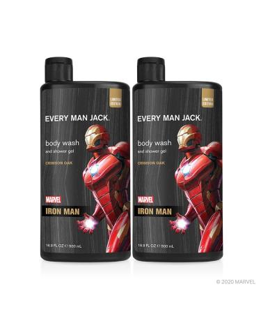 Every Man Jack Body Wash - Marvel Iron Man | 16.9-ounce Twin Pack - 2 Bottles Included | Naturally Derived Parabens-free Pthalate-free Dye-free and Certified Cruelty Free - Buy Online on GoSupps.com