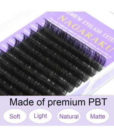 NAGARAKU 0.03mm D Curl Individual Eyelash Extensions - 14mm 16 Rows | Soft Natural Matte Black | Professional Mega Volume Beauty Salon Supplies - Buy Online on GoSupps.com