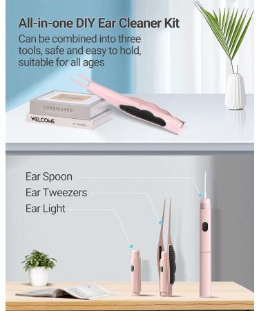 Rechargeable Ear Wax Removal Kit with Light - 7 Piece Set for Adults, Kids and Pets - Pink - Buy Online on GoSupps.com