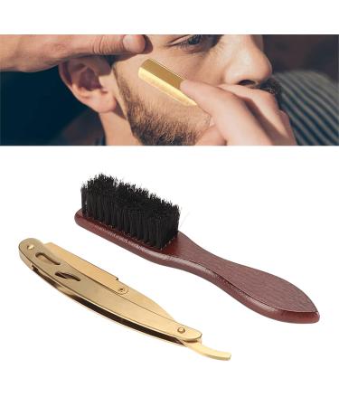 Beard Blade Holder Set | Barber Straight Razor & Manual Shaver with Beard Brush for Hair Salons - International Shipping Available - Buy Online on GoSupps.com