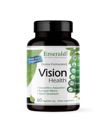 EMERALD LABS Vision Health - Premium Eye Health Supplement with Lutein Zeaxanthin & Albion Chelated Zinc - Vegan & Gluten-Free - 60 Vegetable Capsules (30-Day Supply)