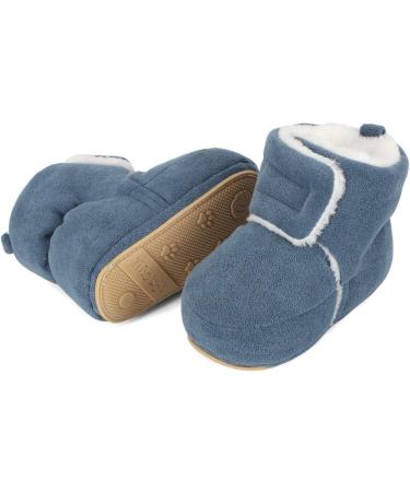 MASOCIO Baby Winter Warm Booties - Navy Blue | 12-18 Months | Anti-Slip Soft Sole Boots for Infant Boys & Girls - Buy Online on GoSupps.com