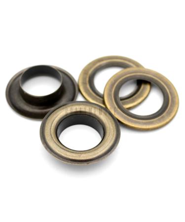 CRAFTMEMORE 3/4" (19MM) ID Grommets Eyelets with Washers for Clothes, Leather, Canvas Pack of 25 Sets (Antique Brass)