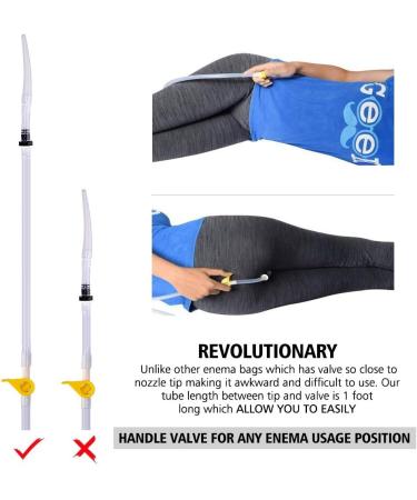2L Enema Bag Kit for Colon Cleansing - Reusable Coffee Enema Kit with Silicone Hose and Nozzle Tips - Buy Online on GoSupps.com