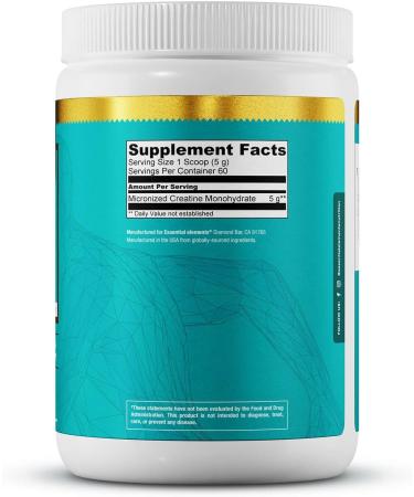 Essential Elements Micronized Creatine Monohydrate Powder for Men & Women - Unflavored & Easily Dissolved - 60 Servings 11 Ounce (Pack of 1) - Buy Online on GoSupps.com