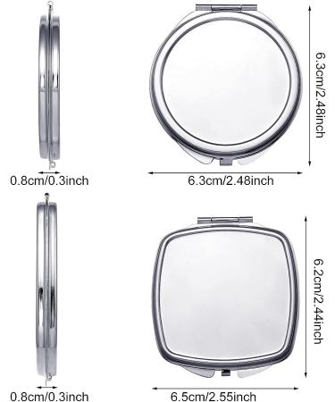 6-Piece Sublimation Blanks Pocket Mirror Set - Foldable Metal Compact Mirrors for Women - Ideal for Travel and Daily Use - Buy Online on GoSupps.com
