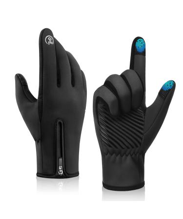 NOLYFY Winter Gloves Men Women,Touchscreen Gloves for Men Cold Weather,Thermal Running Gloves for Women,Anti-Slip Warm Gloves Small Black