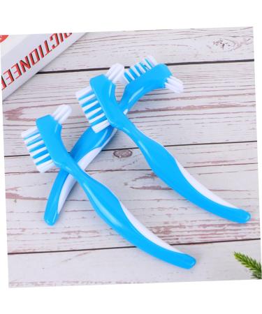 Lurrose 6-Piece Hard Prosthesis Cleaning Brush Set | Double-Sided Toothbrush for False Teeth | Portable Tooth Cleaning Tool | Ideal for Dentures & Incomplete Teeth - Blue (2 Pack) - Buy Online on GoSupps.com