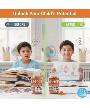 BrightKids Brain Supplements for Memory and Focus Omega 3 & DHA Focus Gummies for Kids Memory Booster Focus Supplement for Kids & Teens- Low-Sugar Natural Fruit Flavor 60 Gummies - Buy Online on GoSupps.com