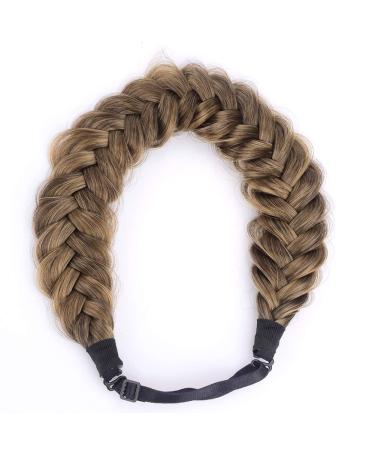 Gledola Messy Synthetic Hair Braided Headband - Classic Chunky Wide Hair Accessory for Effortless Style (Tonbank) | International Shipping Available - Buy Online on GoSupps.com