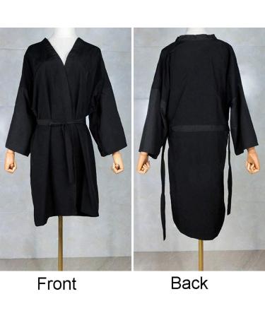 Mollensiuer Black Salon Robe - 1 Piece Client Gown Cape | Hair Cutting Smock Kimono Style for Salons - Buy Online on GoSupps.com