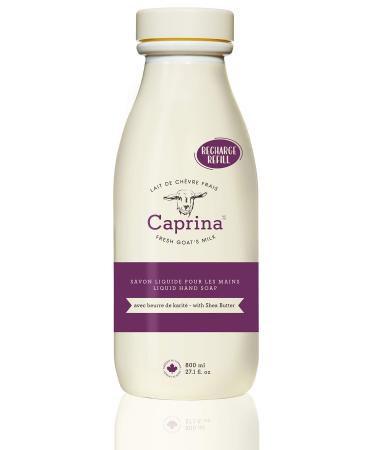 Caprina by Canus Liquid Hand Soap Refill With Fresh Canadian Goat Milk Soften and Soothe Skin Moisturizing Vitamin A B2 B3 and More  Shea Butter  27.1 Fl Oz Shea Butter (Refill) 27.1 Fl Oz (Pack of 1)